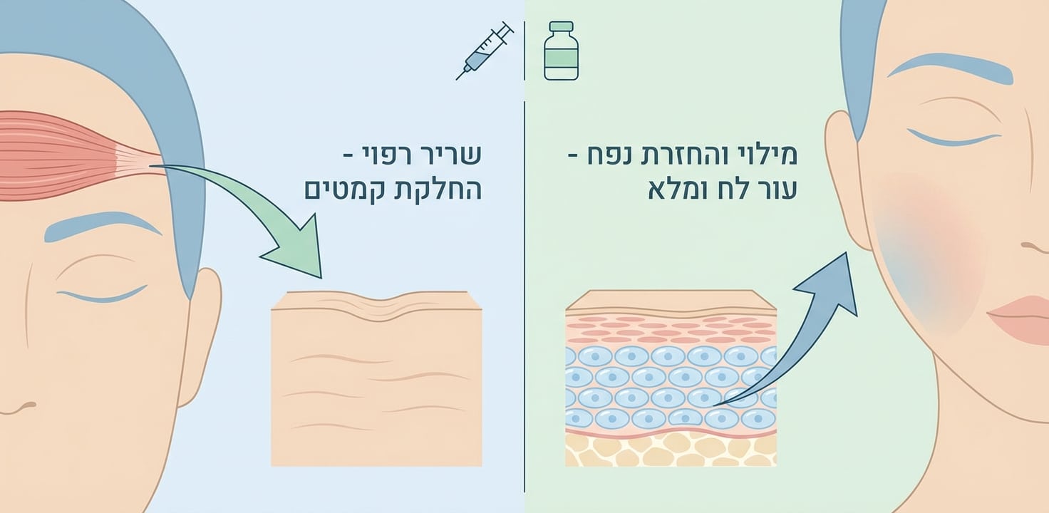 בוטוקס או חומצה היאלורונית: מה ההבדל ומה מתאים לך?
